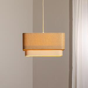 Maco Design Kwadro Duo viseča luč, kremasta/bež, 50x50cm, juta/platno, zatemnjen, Bež, Dnevna soba / jedilnica, Tkanine / tekstil