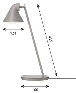 Louis Poulsen NJP Mini LED namizna svetilka svetlo siva