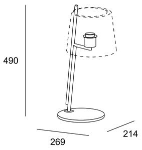 LEDS-C4 Namizna svetilka Clip višina 49 cm senčilo belo