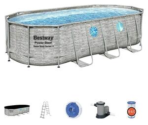 Bestway Montažni bazen Power Steel Swim Vista (Siva, 13.430 l)