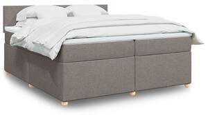 VidaXL Box spring postelja z vzmetnico taupe 200x200 cm blago