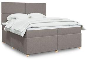 VidaXL Box spring postelja z vzmetnico taupe 200x200 cm blago