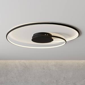 Lindby LED stropna svetilka Joline, črna, 70 cm, kovinska