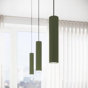 SOLLUX LIGHTING Visoka svetilka ALORA, olivno zelena, Ø 8 cm, kovina, GU10, zatemnjen, Zelena, Dnevna soba / jedilnica, Aluminij