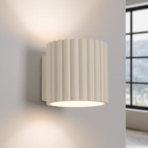 SOLLUX LIGHTING Stenna svetilka RIBLA, bež, Ø 10 cm, kovina, G9, zatemnjen, Bež, Dnevna soba / jedilnica, Aluminij, Okrogla stena
