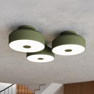 SOLLUX LIGHTING Stropna svetilka CLARO, olivno zelena, Ø 30 cm, kovina, 4 x E27, zatemnjen, Zelena, Dnevna soba / jedilnica, Kovina