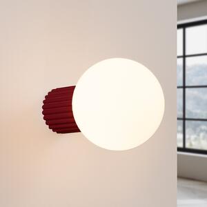 SOLLUX LIGHTING Stenna svetilka ORBI, temno rdeča, steklo/kovina, Ø 12 cm, IP44, G9, zatemnjen, Rdeča, Kopalnica, Aluminij, Globus