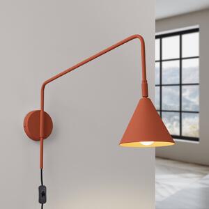 SOLLUX LIGHTING Stenna svetilka LYS, okra, Ø 14 cm, kovina, vtič, E14, Rjava / rjasta, Dnevna soba / jedilnica, Kovina, Skandinavski, Okrogla stena