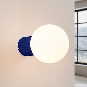 SOLLUX LIGHTING Stenna svetilka ORBI, ultramarin, steklo/kovina, Ø 12 cm, IP44, G9, zatemnjen, Modra, Kopalnica, Aluminij, Globus