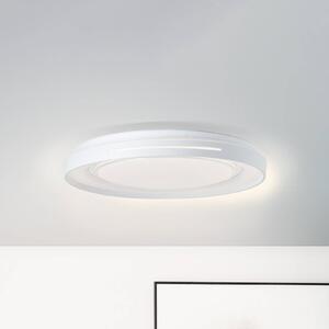 LED stropna svetilka Barty, bela/krom, Ø 48,5 cm, CCT, kovina