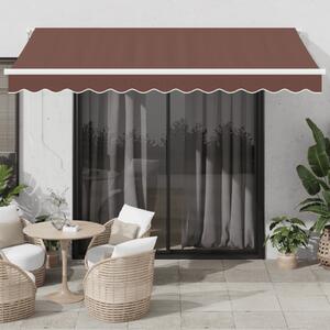 VidaXL Ročno zložljiva tenda rjava 350x250 cm