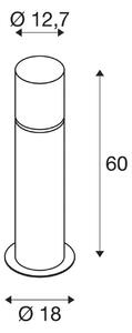 SLV Rox Akrilna podstavna svetilka, višina 60 cm, siva, nerjaveče jeklo