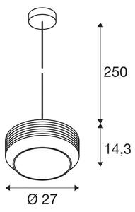 Pantilo Rope 27 viseča svetilka, srebrna barva, jeklo, Ø 27 cm