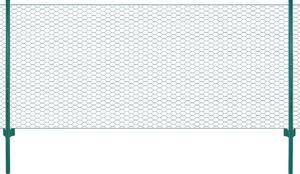 VidaXL Žična mrežna ograja s stebrički jeklo 25x1 m zelena