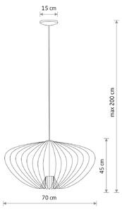 Obesek Pumpkin L, svetlo siva, Ø 70 cm, kovina, GU10