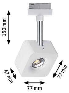 Paulmann URail Cube LED spot z možnostjo zatemnitve 2.700K bela