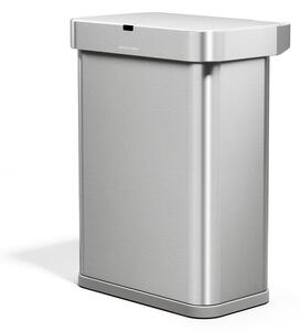 Brezstični jeklen koš za smeti v srebrni barvi 58 l Sensor – simplehuman