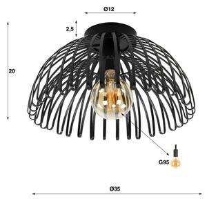 Zvita stropna svetilka, enojna, Ø 35 cm