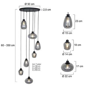 Viseča svetilka Reflexion, 7 luči Ø 55 cm