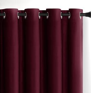 Bordo rdeča žametna zavesa za delno zatemnitev 140x245 cm Eyelets – Restilo