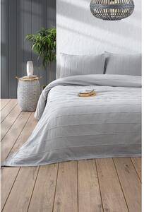 Siv bombažen komplet pregrinjala in prevleke za vzglavnik 210x220 cm Sedef – Mijolnir