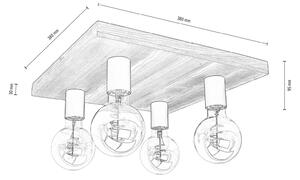 Envostar Lobo stropna svetilka 4fl. borov oreh