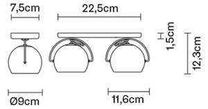 Fabbian Beluga White stropna svetilka direct 2-light