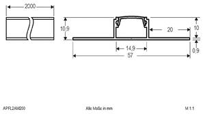 EVN APFL2 Profil za aluminijaste ploščice, obojestranski 200 cm x 5,7 cm