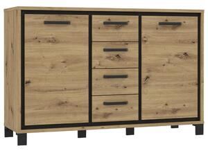 MID.YOU Komoda Trondheim, Barva Hrasta, Črna