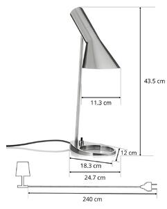 Louis Poulsen AJ Mini namizna svetilka, nerjaveče jeklo