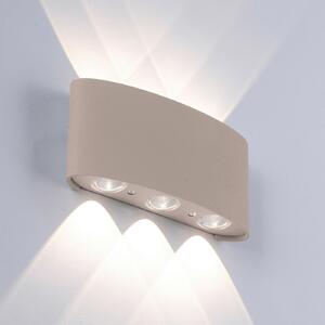 Paul Neuhaus LED zunanja stenska svetilka Carlo, 17 cm, peščena barva, Bež, Aluminij, Sodobni