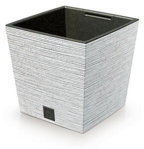 Lonec FURU SQUARE LOW ECO WOOD z vložkom m 24 cm,bela ECO