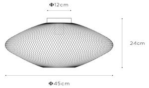 Mrežasta stropna svetilka, trapezoidna, črna