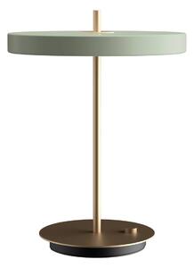 Namizna svetilka UMAGE LED Asteria Table, USB, svetlo zelena/medeninasta