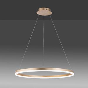 Titus LED obesek, okrogel, Ø 80 cm, mat medenina