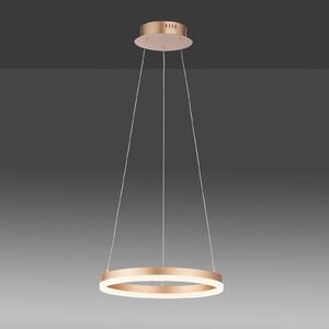 Titus LED obesek, okrogel, Ø 40 cm, mat medenina