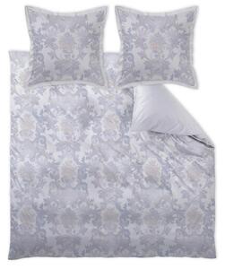 POSTELJNINA LOUIS XIV. 200/200 cm damast modra, srebrne barve, zlate barve