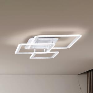 FISCHER & HONSEL LED stropna svetilka Gelder, peščeno-bela, dolžina 65 cm, kovinska, RGBW, CCT, zatemnjen, Bela, Dnevna soba / jedilnica, Sodobni
