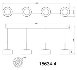 Globo 15634-4 - LED Lestenec na vrvici FOGSY 4xLED/8W/230V