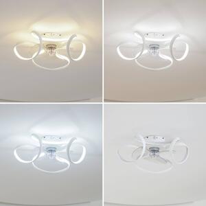 Lindby LED stropni ventilator Lomata, bel, tih, Ø 23 cm