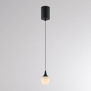 Molto Luce LED-visoka svetilka ARE, črna, alabaster, Ø 8 cm, CCT, DALI, zatemnjen, Črna, Dnevna soba / jedilnica, Kamen, Sodobni, Globus