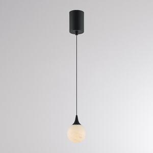 Molto Luce LED-visoka svetilka ARE, črna, alabaster, Ø 10 cm, CCT, DALI, zatemnjen, Črna, Dnevna soba / jedilnica, Kamen, Sodobni, Globus