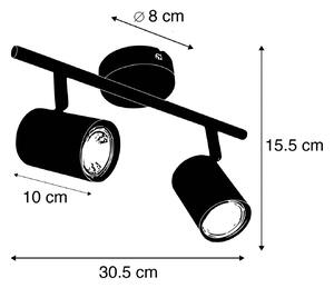 Stropno reflektorsko svetilo Jeana, dvosvetlobno, črno