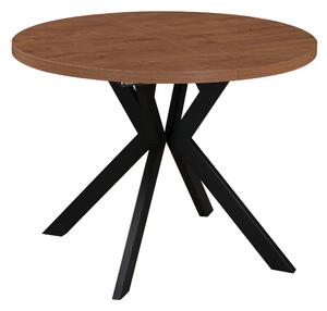 KONDELA Raztegljiva jedilna miza, temen hrast/črna, 100-250 x 75,5 cm, LUKOS