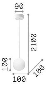 Ideal Lux Mapa obesek, Ø 10 cm, opalno steklo, globus