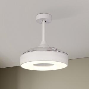 Stropni ventilator LED Coin Mini bela DC tiha Ø 91 cm CCT