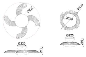 LED stropni ventilator Aloha bela DC motor tiho Ø 90 cm CCT