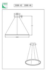 Giotto LED viseče svetilo, Ø 100 cm, 1-svetloba, črno