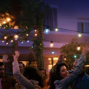 Philips Hue LED-lučke Festavia Globe 14 m 20 flg. IP65, zatemnjen, Črna, Kovina, Sodobni