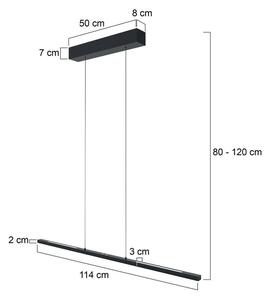 LED viseča svetilka Bande, gor/dol, črna, 120 cm, CCT, zatemnitev